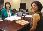 Sue Griffey worked with GCHB doctoral student Mengxi Zhang while she was visiting New Orleans on Alumni Association business.